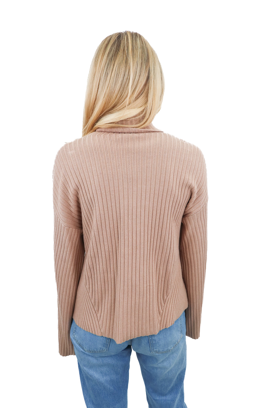 joe's tan turtleneck sweater (L; retail $188)