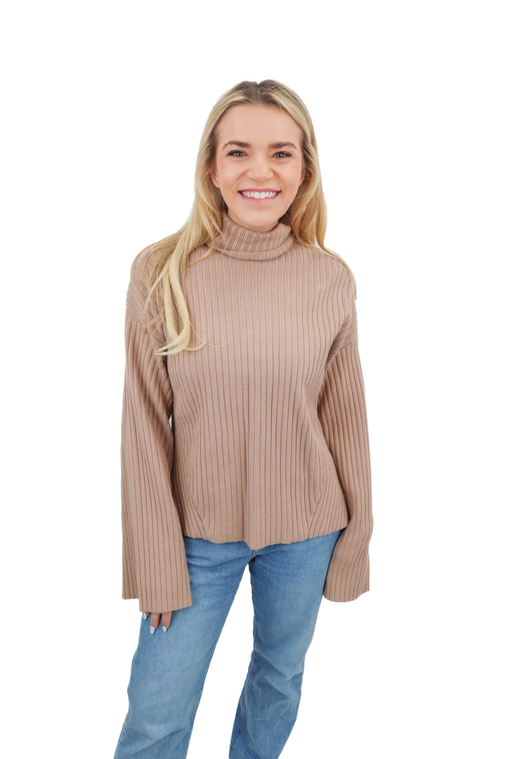 joe's tan turtleneck sweater (L; retail $188)