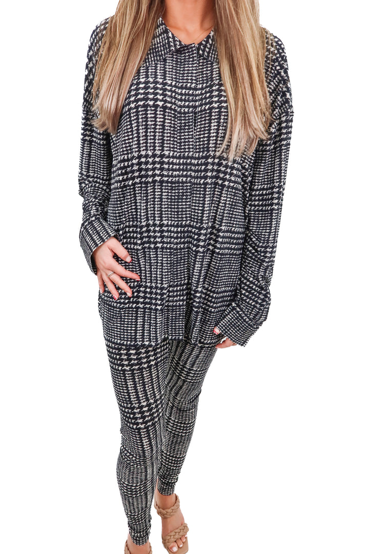Norma kamali houndstooth set (S; retail $525)
