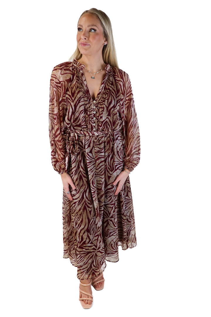 MNG Animal Print Maxi Dress NWT (M; retails for $60)