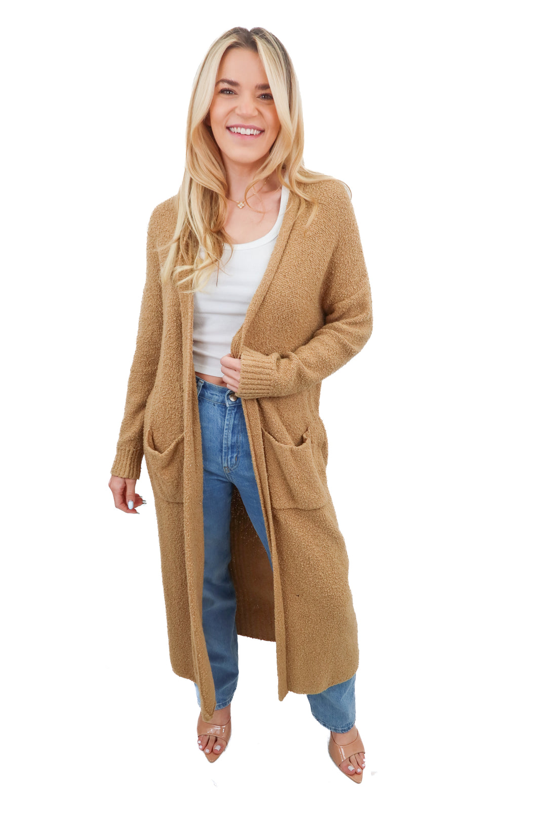 House of Harlow tan long sweater (XS)