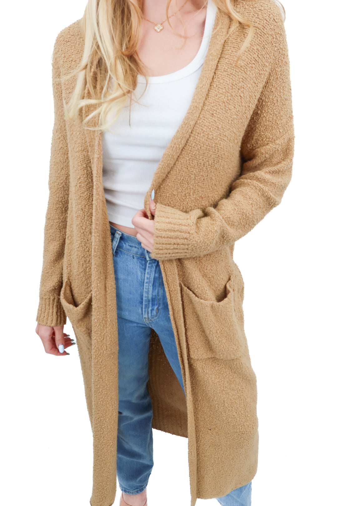 House of Harlow tan long sweater (XS)