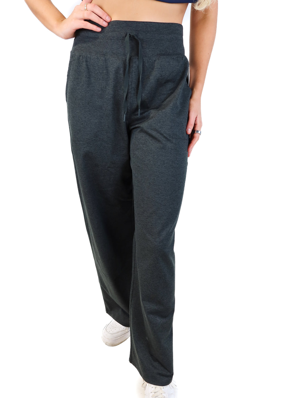 Spanx green heathered sky soft straight leg pants NWT (M; retails for $128)