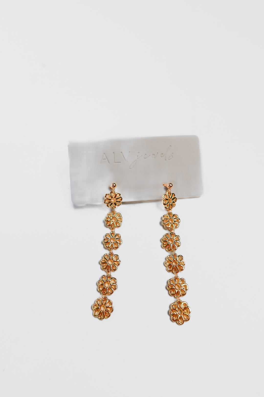 ALV jewels gold flower drop earrings (retails for $60)
