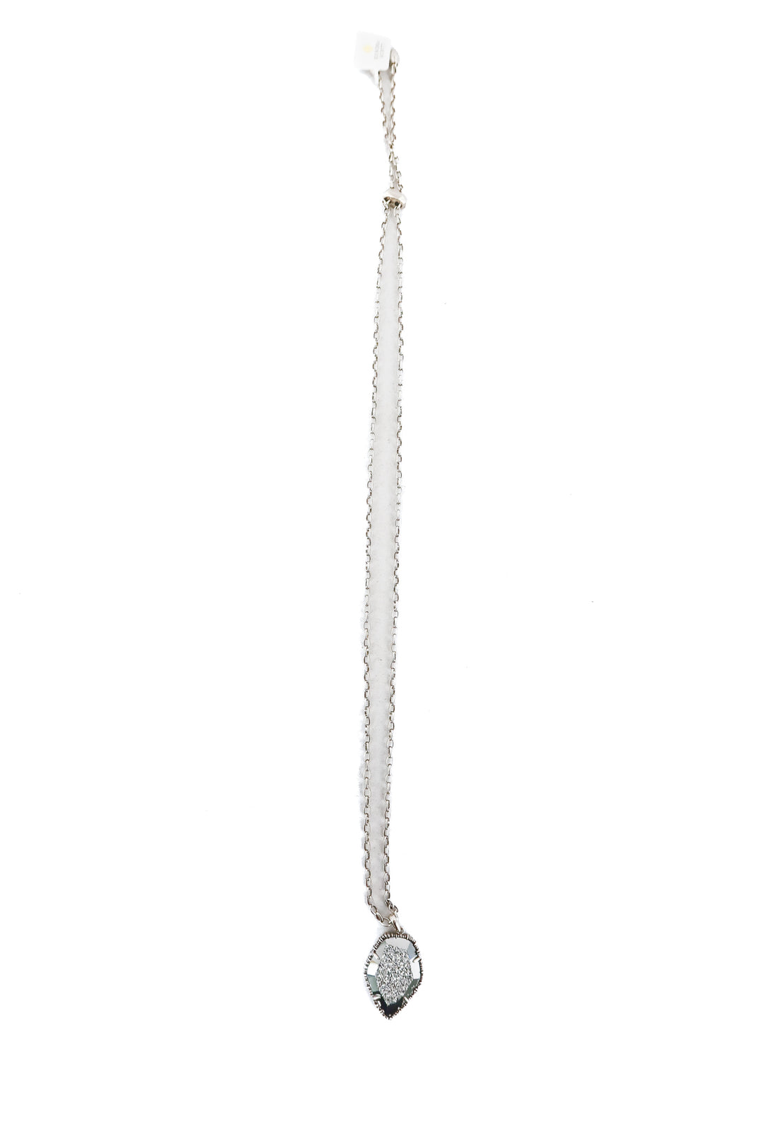 kendra scott tessa silver druzy pendant with rose embossment NWT(retail $150)