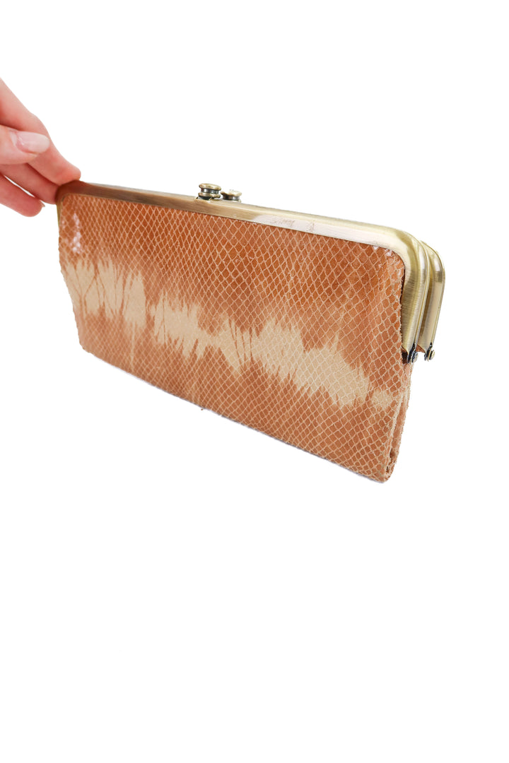 hobo nude snakeskin wallet