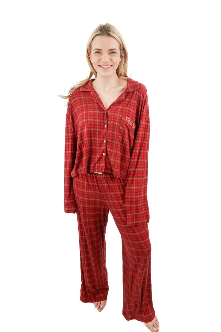 Dairy boy red flannel pajamas (M)