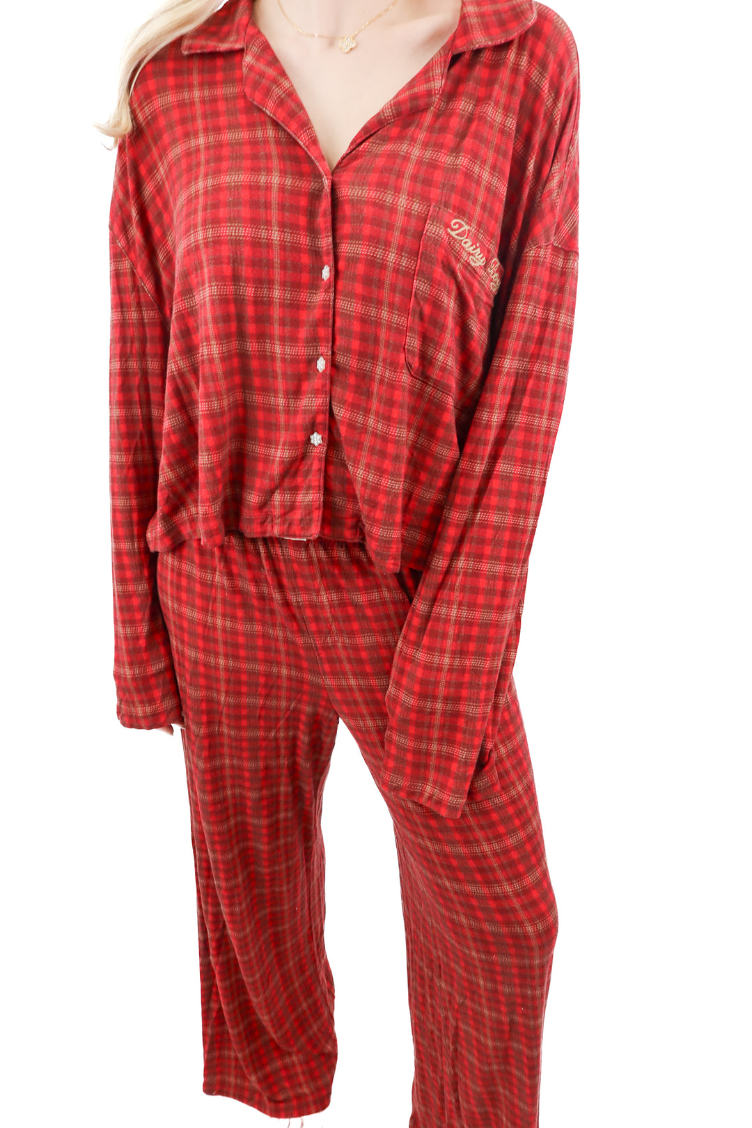 Dairy boy red flannel pajamas (M)