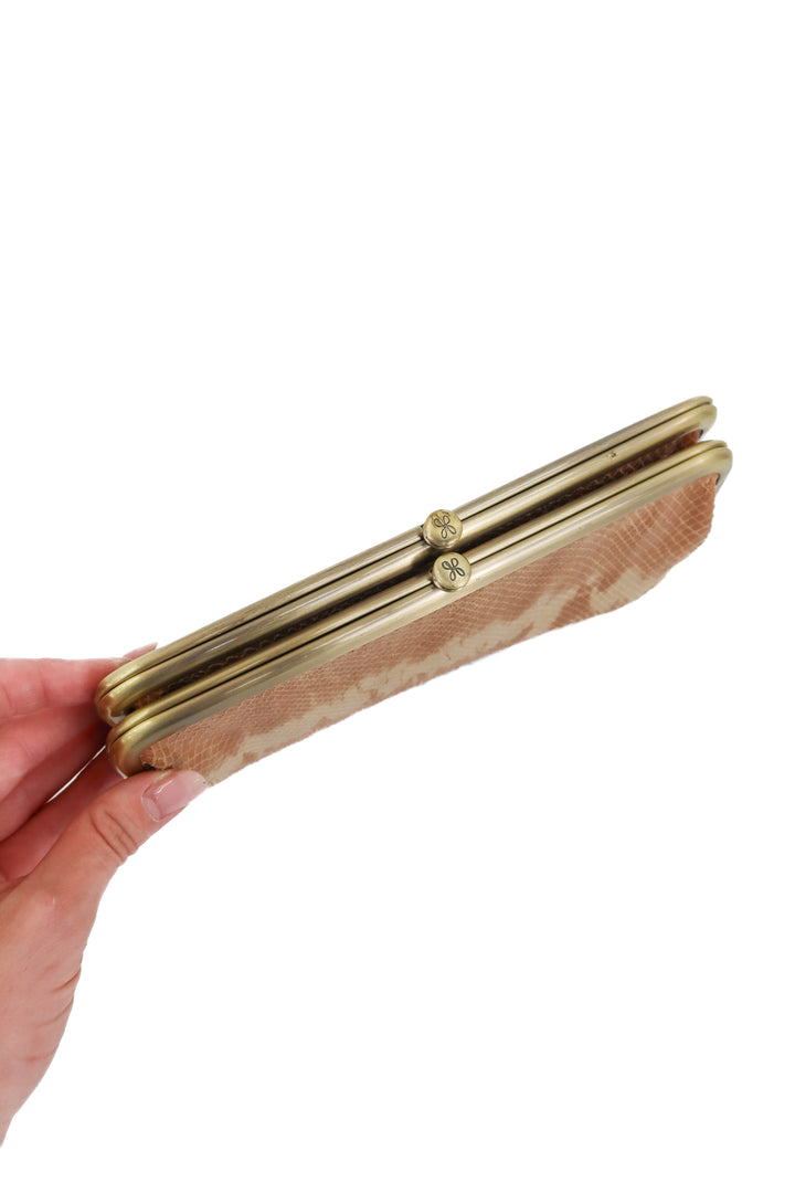 hobo nude snakeskin wallet