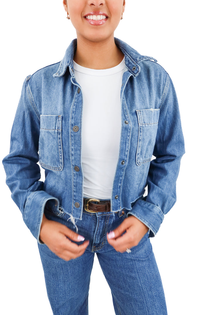 hidden denim cropped raw hem (s; retail $75)