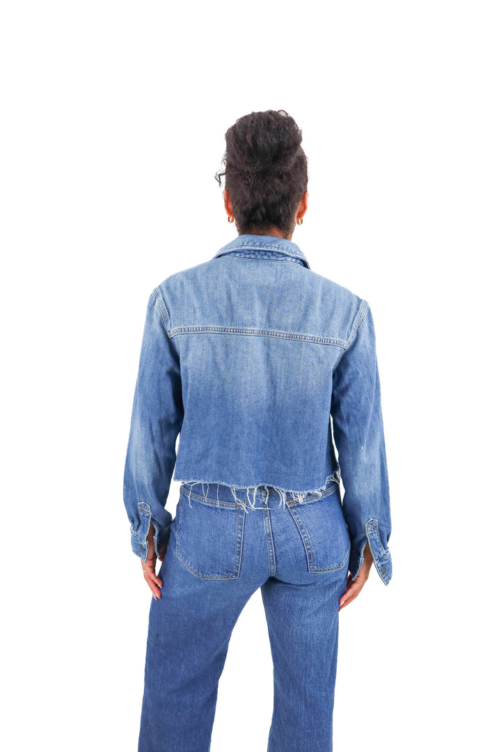 hidden denim cropped raw hem (s; retail $75)