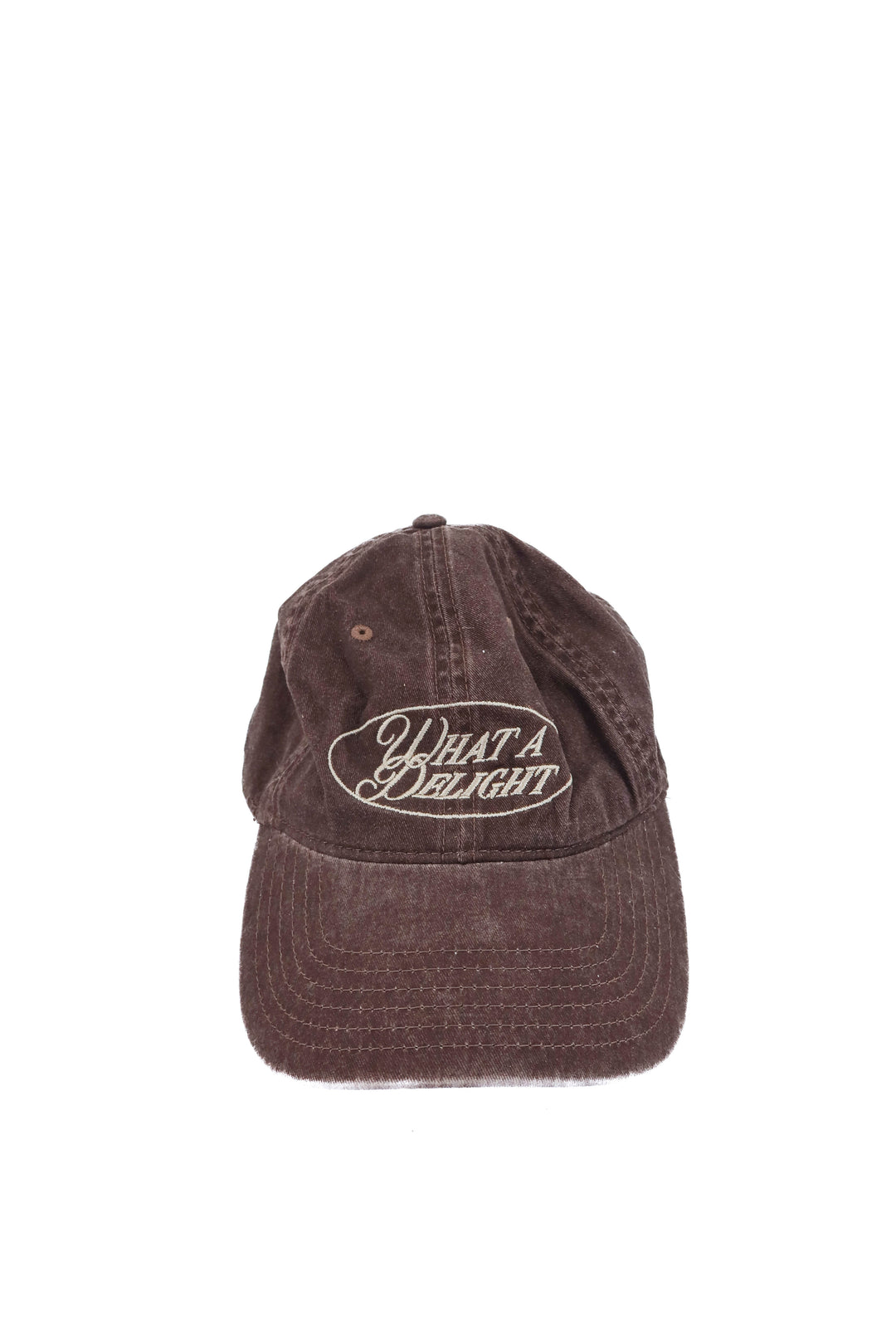 "What a delight" brown baseball hat
