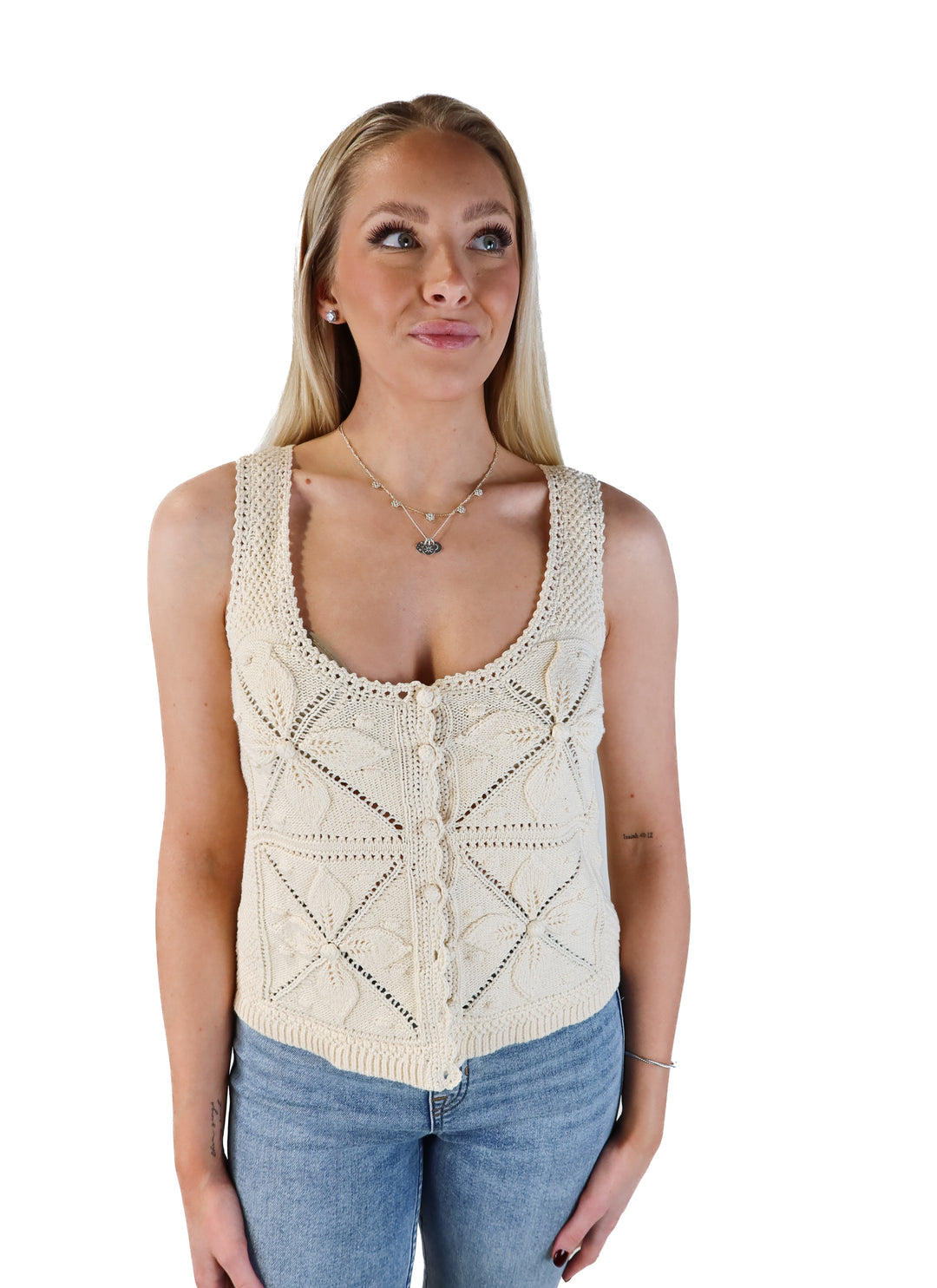 La Maille sezane crotchet cardigan (s; retails for $125)