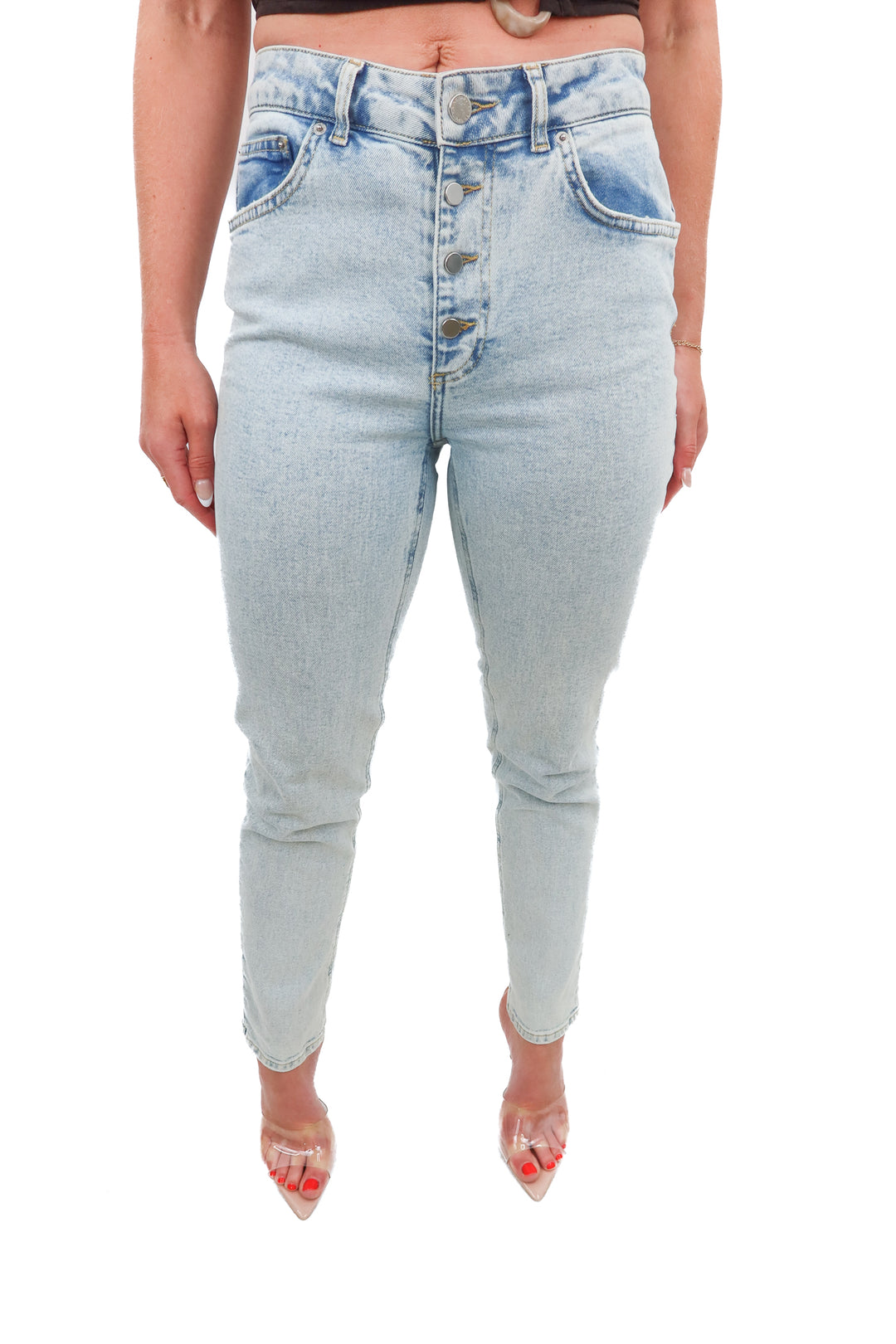 anine bing light wash skinny jeans (27; retail $280)