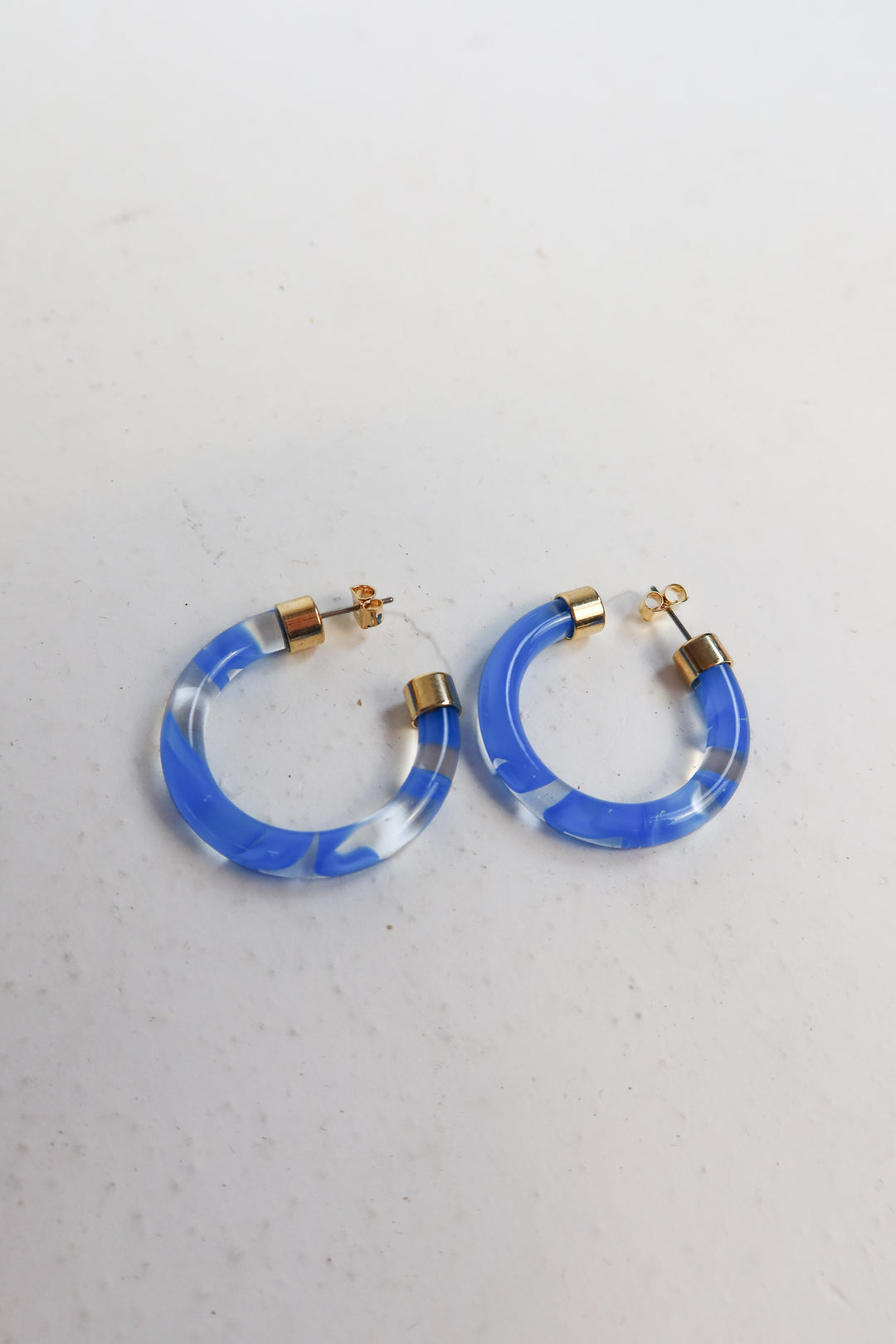 ALV jewels blue abstract hoop earrings