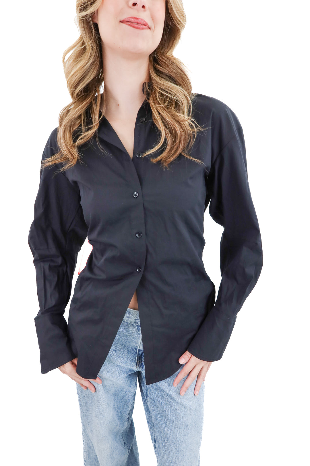 simon miller black button up top NWT (s; retail $235)