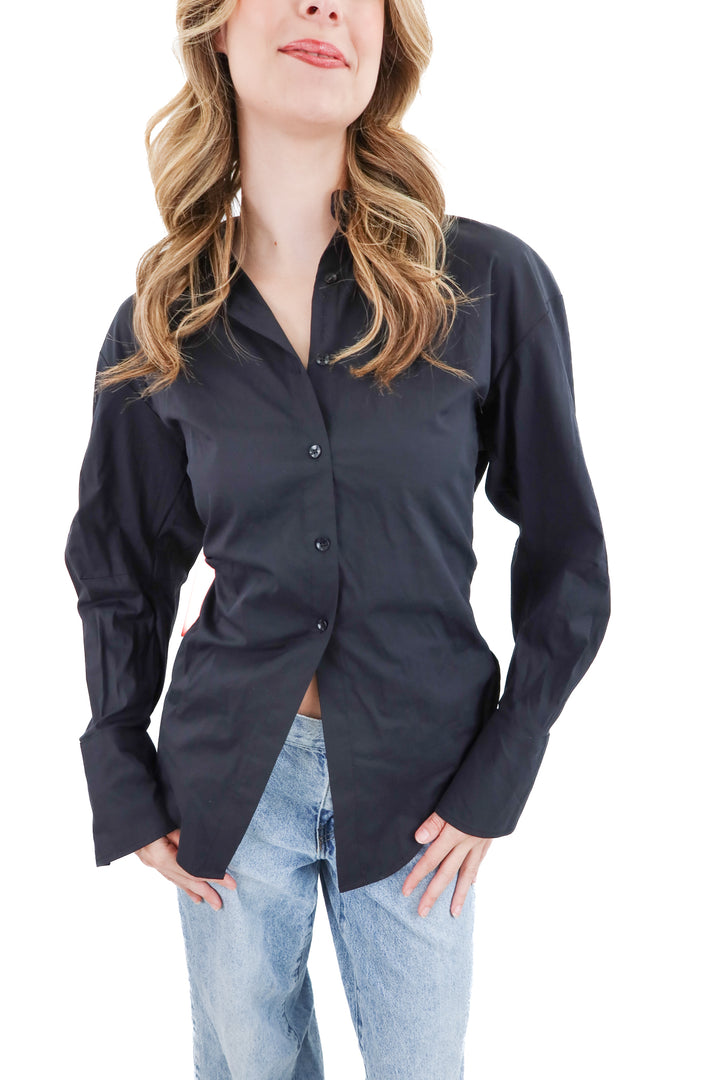 simon miller black button up top NWT (s; retail $235)