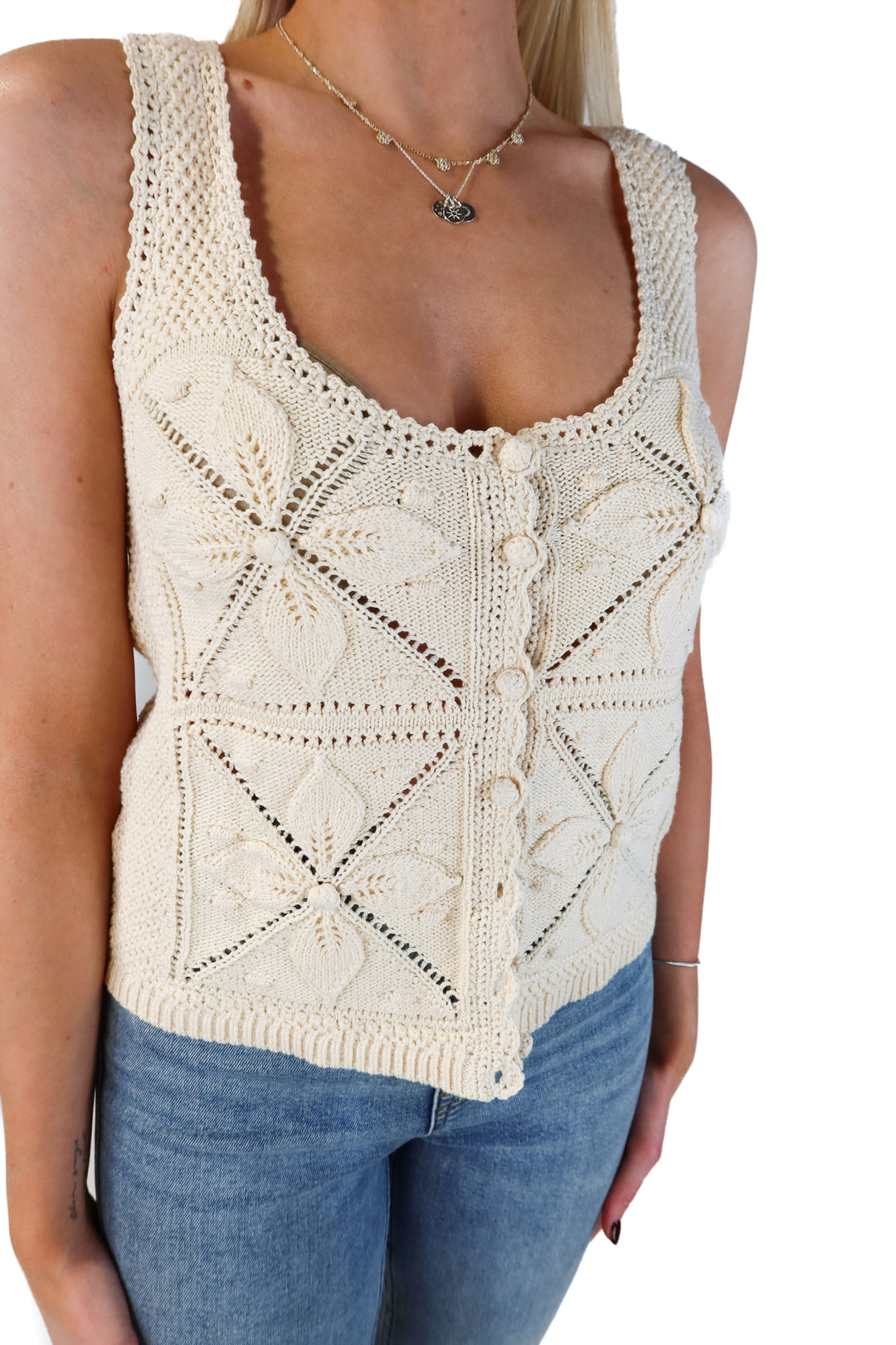 La Maille sezane crotchet cardigan (s; retails for $125)