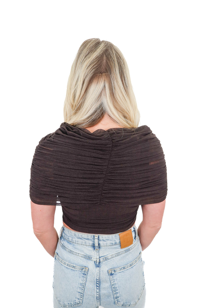 L'academie ruched beaded top (S)
