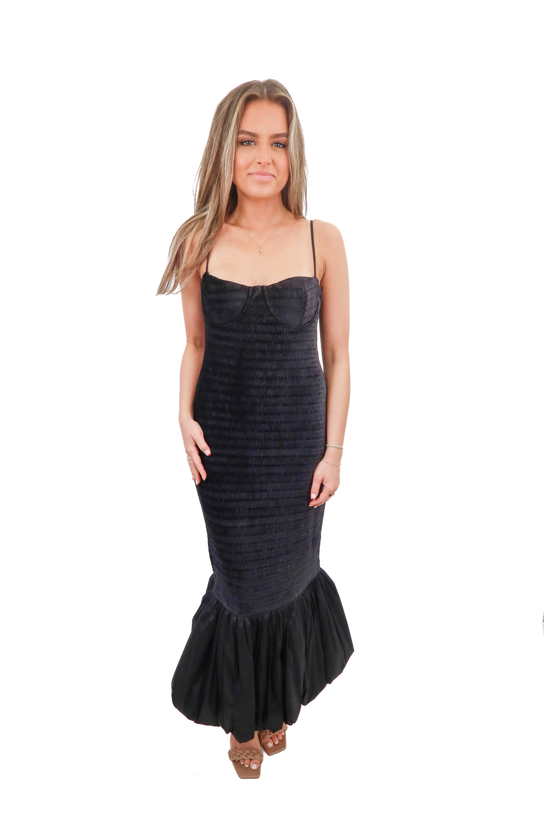 NBD black velvet dress (M)