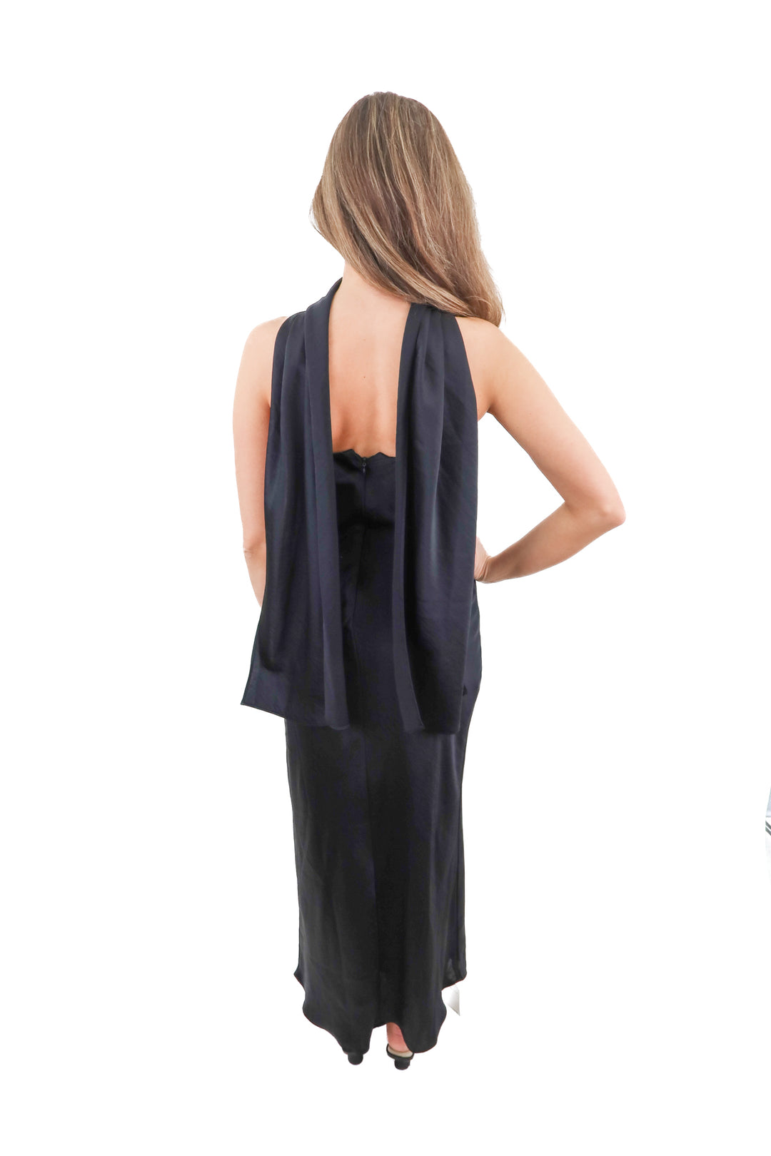 abercrombie & fitch black strapless dress w/ neck scarf NWT (xs; retail $130)