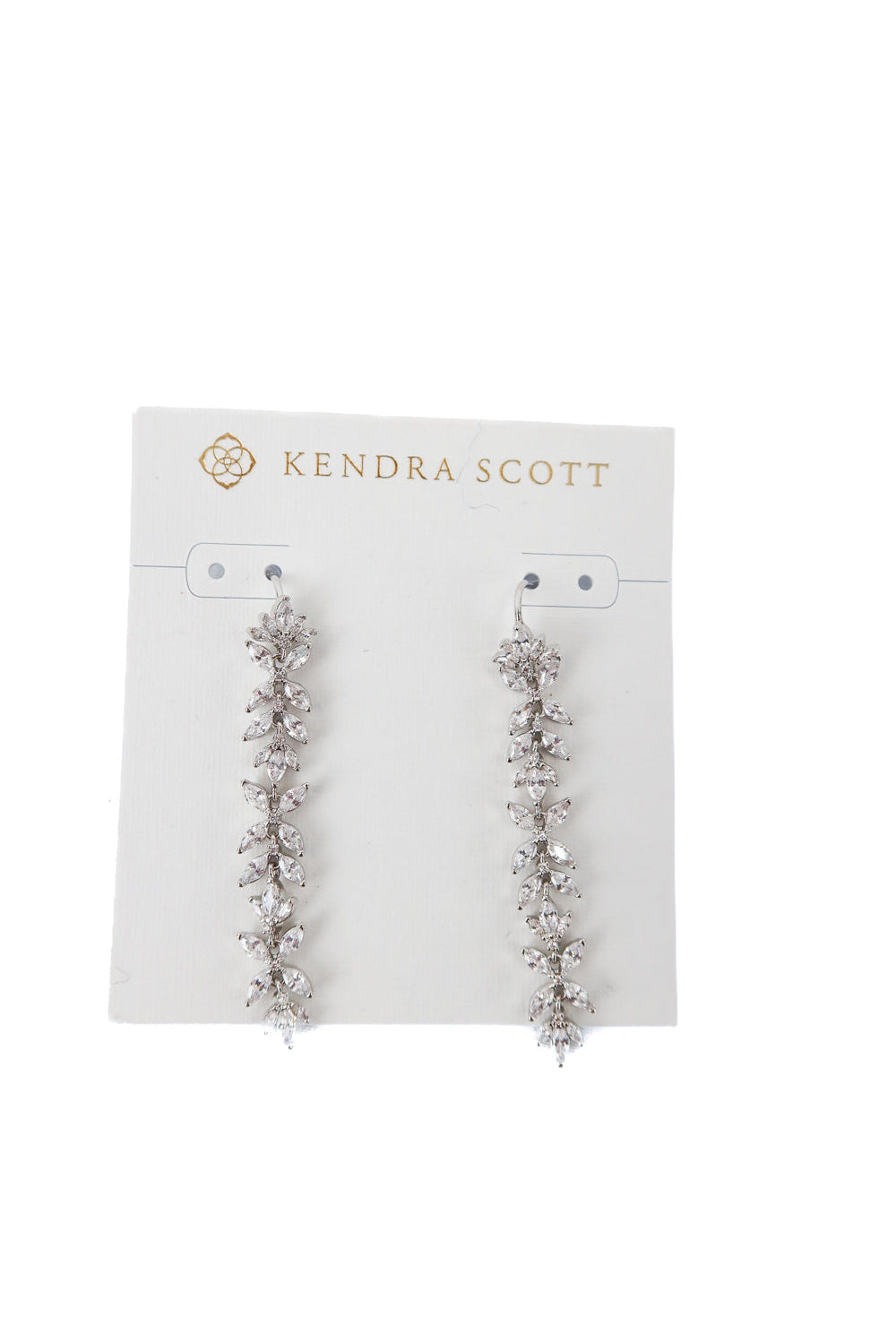 kendra scott rosalie crystal silver dangling earrings NWT (retail $120)