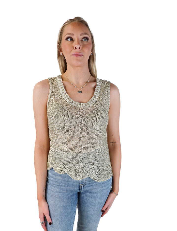 Zara Sequined Knit Tank (S)