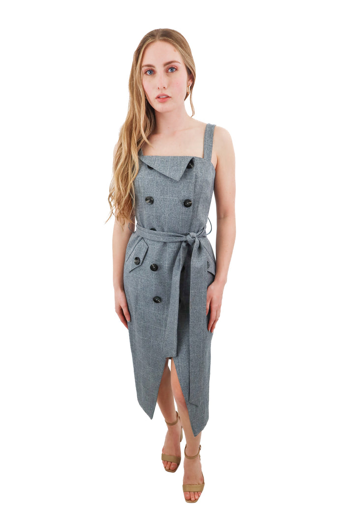 j.ing grey plaid midi dress NWT (s; retail $65)