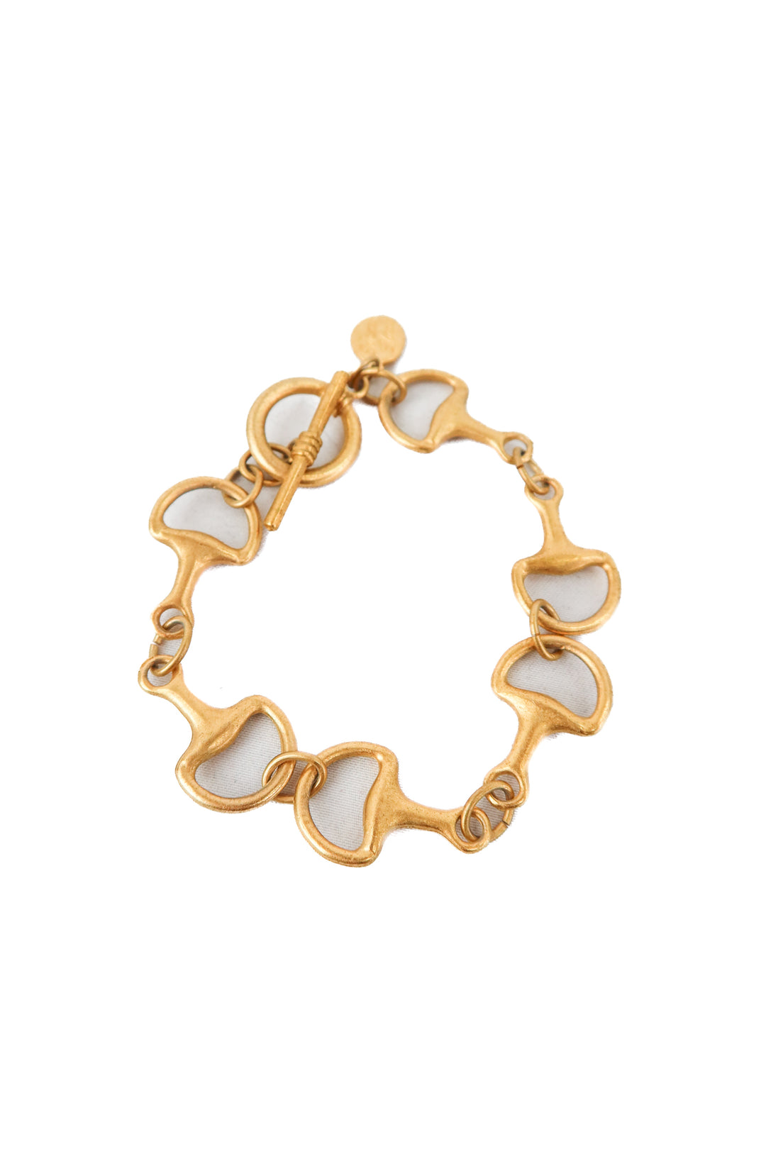 susan shaw gold horsebit chain bracelet (retail $90)