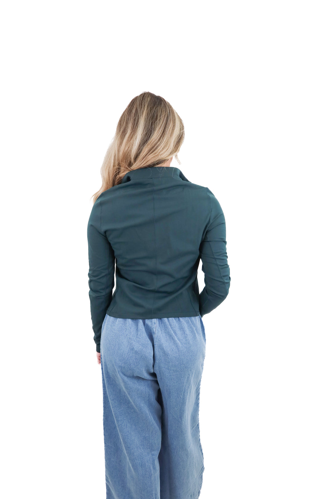 spanx green 1/2 zip contour active top nwt (m; retail $118)
