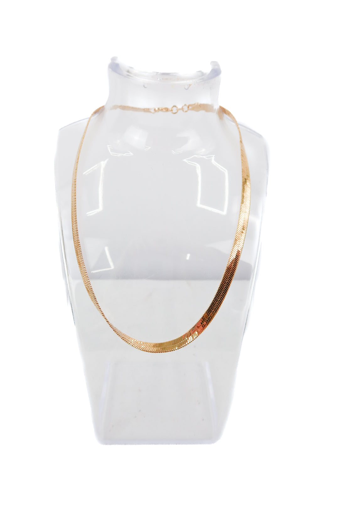 gold herringbone chain necklace