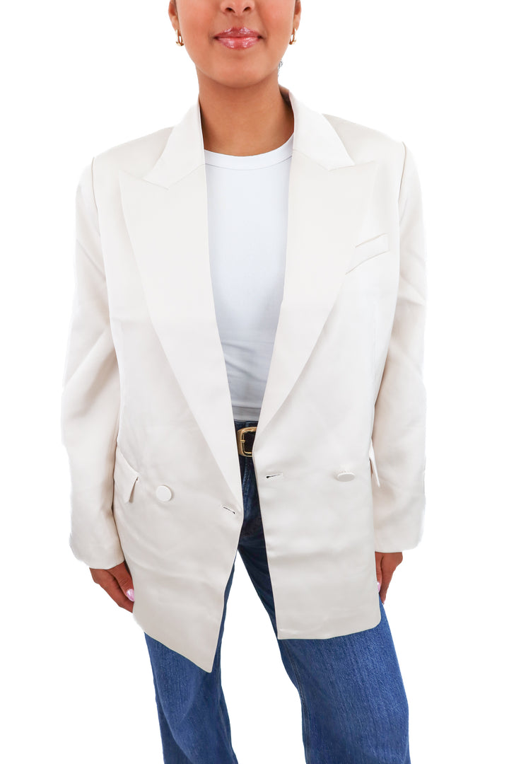 dynamite pearl satin noa blazer nwt (s/m; retail $120)