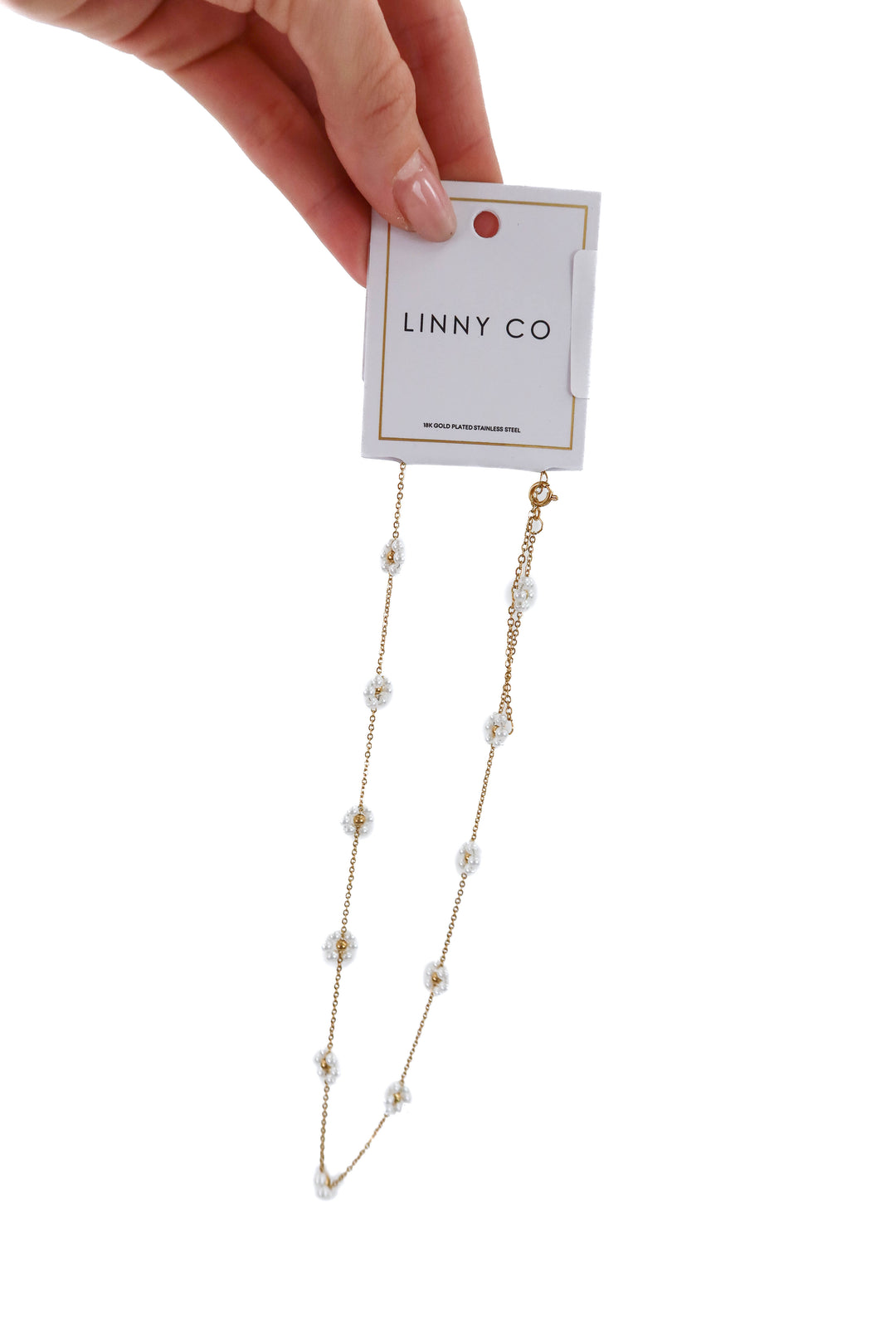 linny co flower pearl necklace nwt (retail $39)