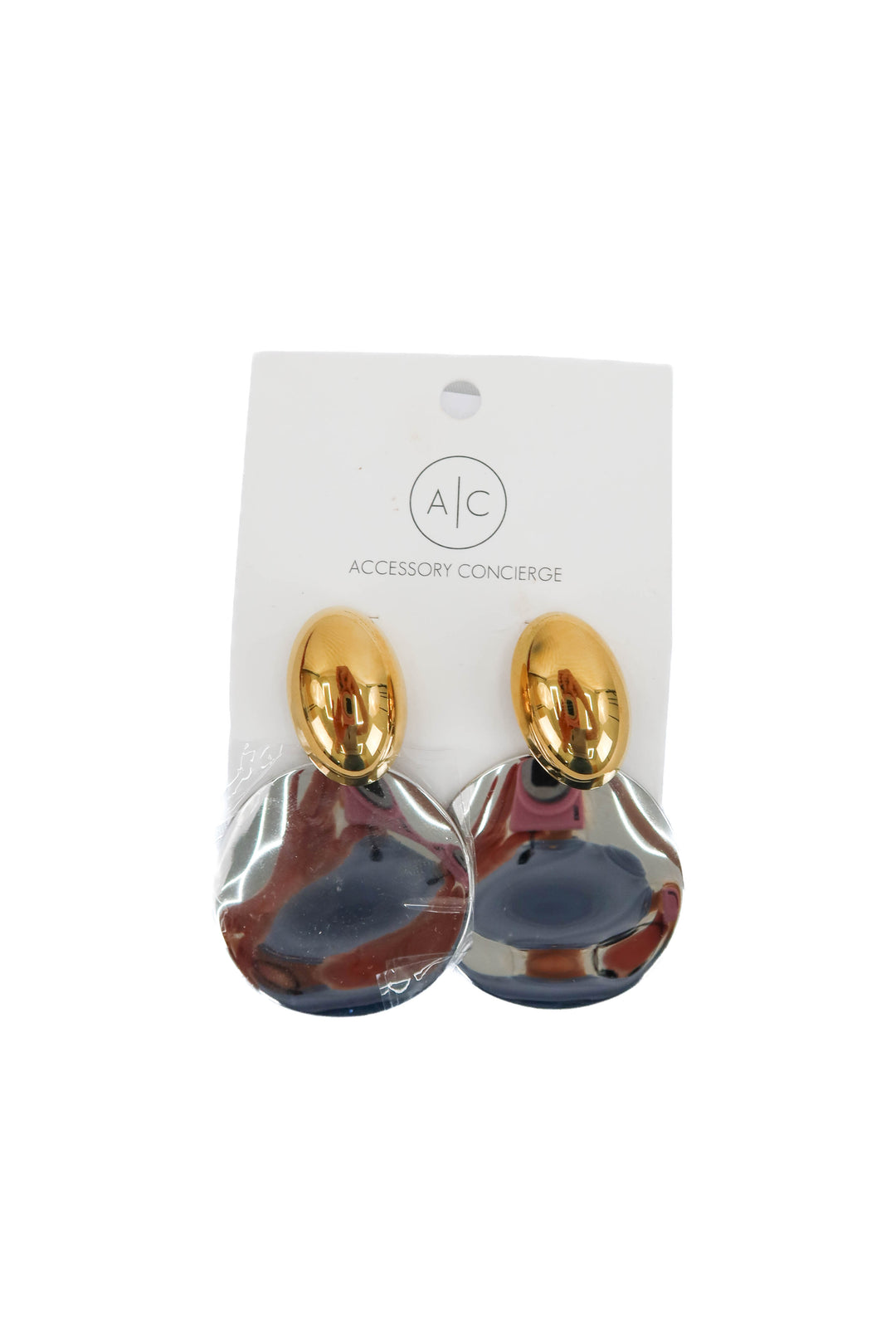 accessory concierge gold and silver statement earrings nwt (retail $40)