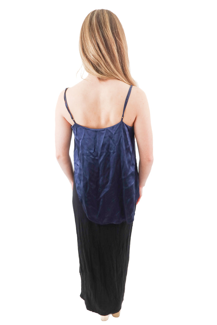 elizabeth and james black/navy maxi dress (s)