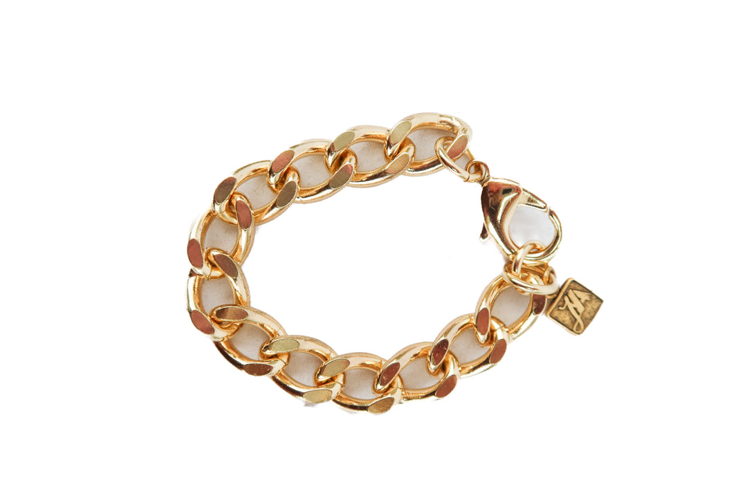 gold chunky chain link bracelet