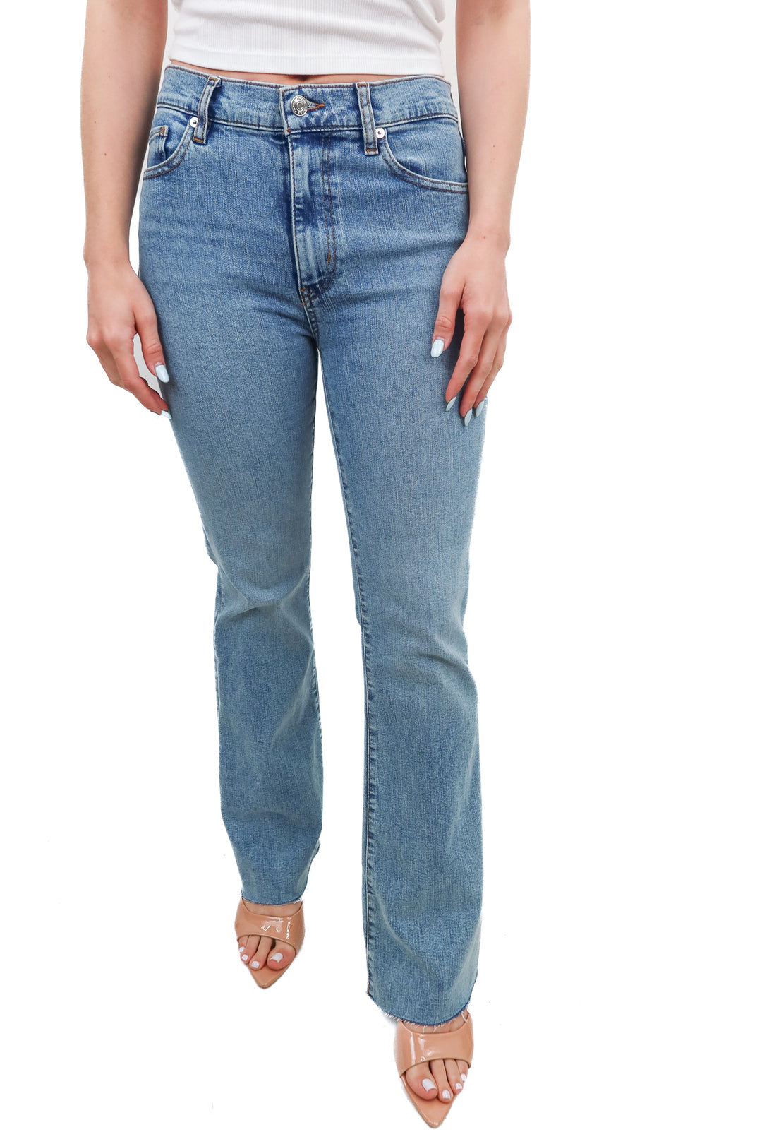 frame light wash "the icon" flare jeans (27; retail $288)