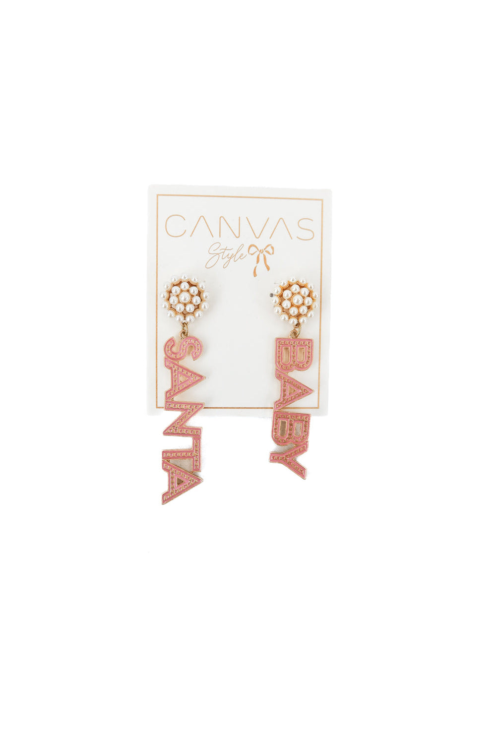 canvas style "santa baby" earrings