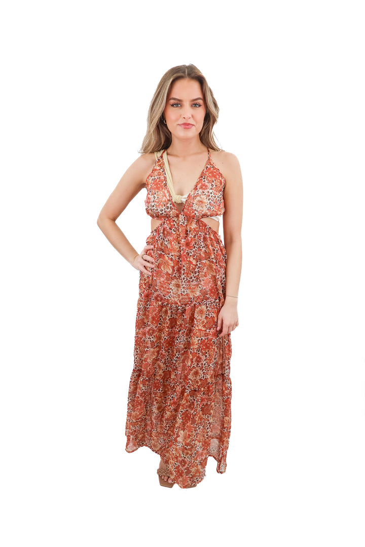 tularosa red floral cover up (xs; retail $148)