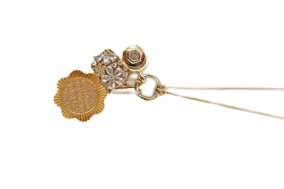 serafina gold charm necklace (retail $198)
