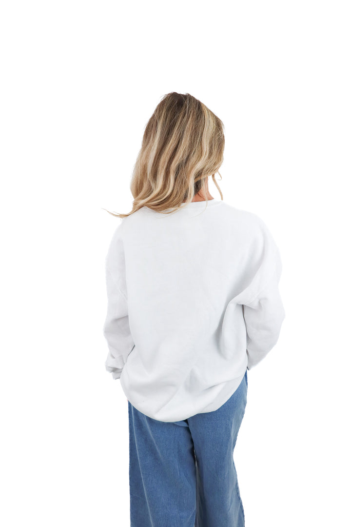 vici white "what the elf" sweatshirt (m)