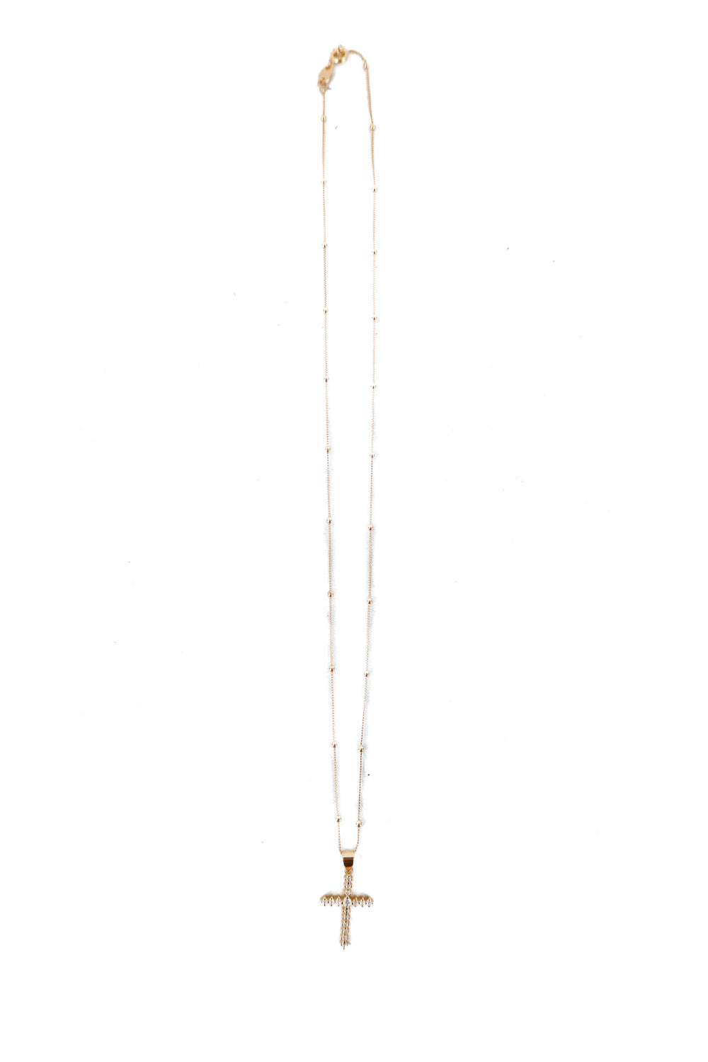 gold filled 18k crystal cross necklace