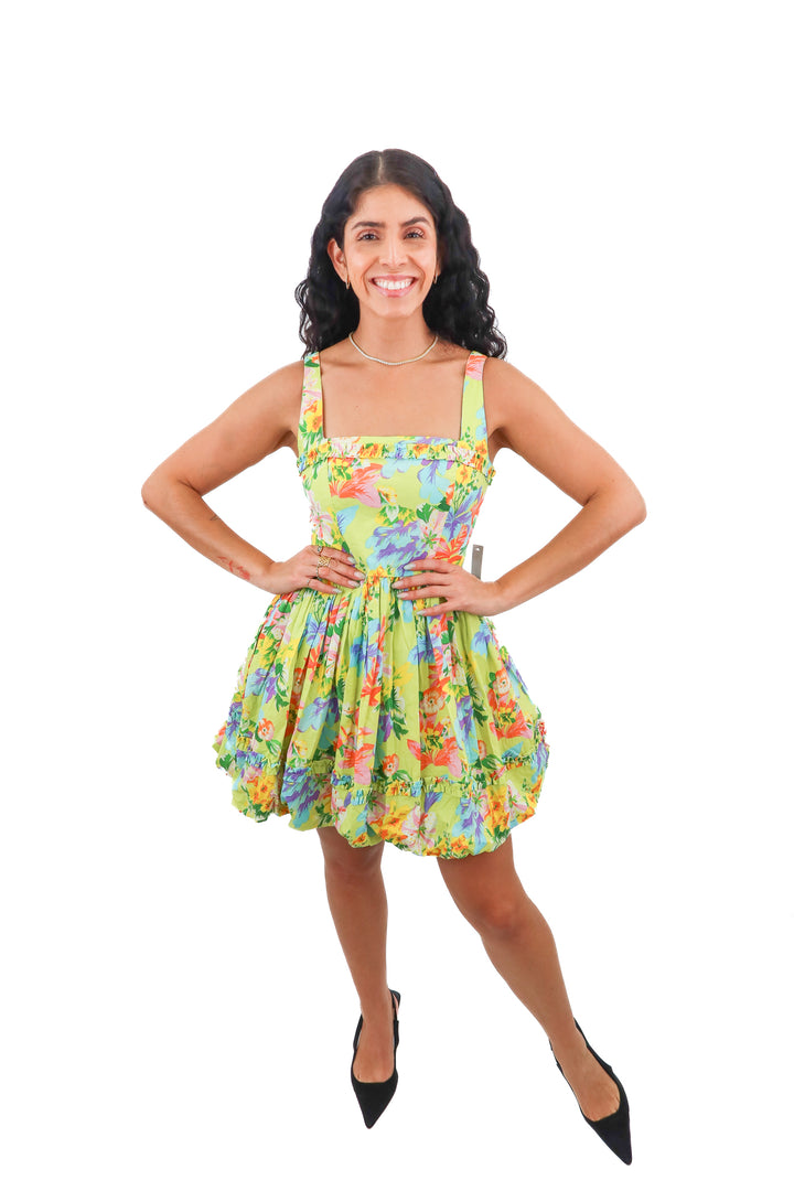 love the label green floral dress NWT (xs; retail $225)