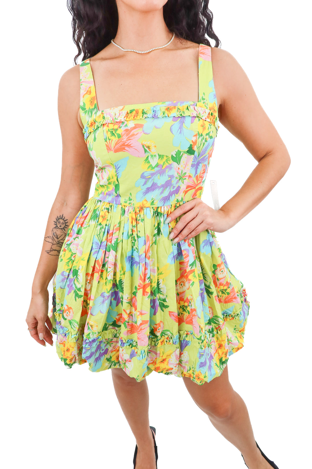 love the label green floral dress NWT (xs; retail $225)
