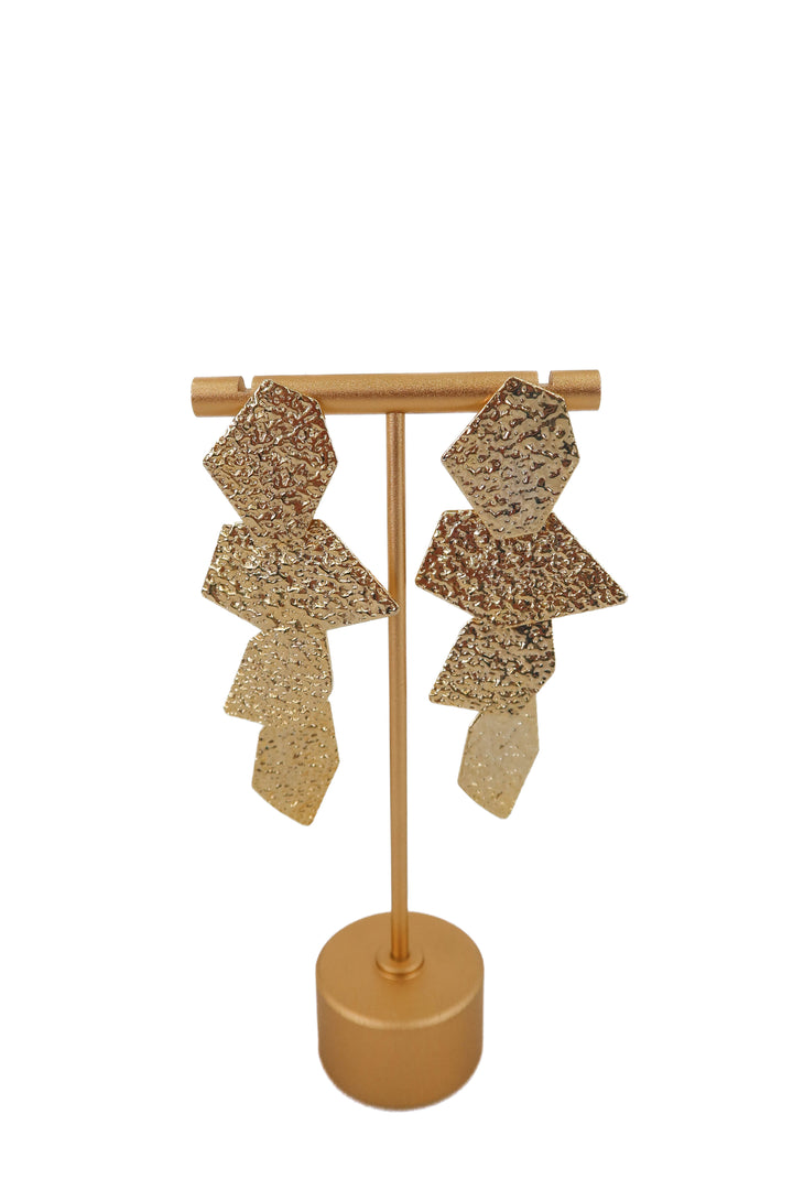 Gold abstract drop earrings