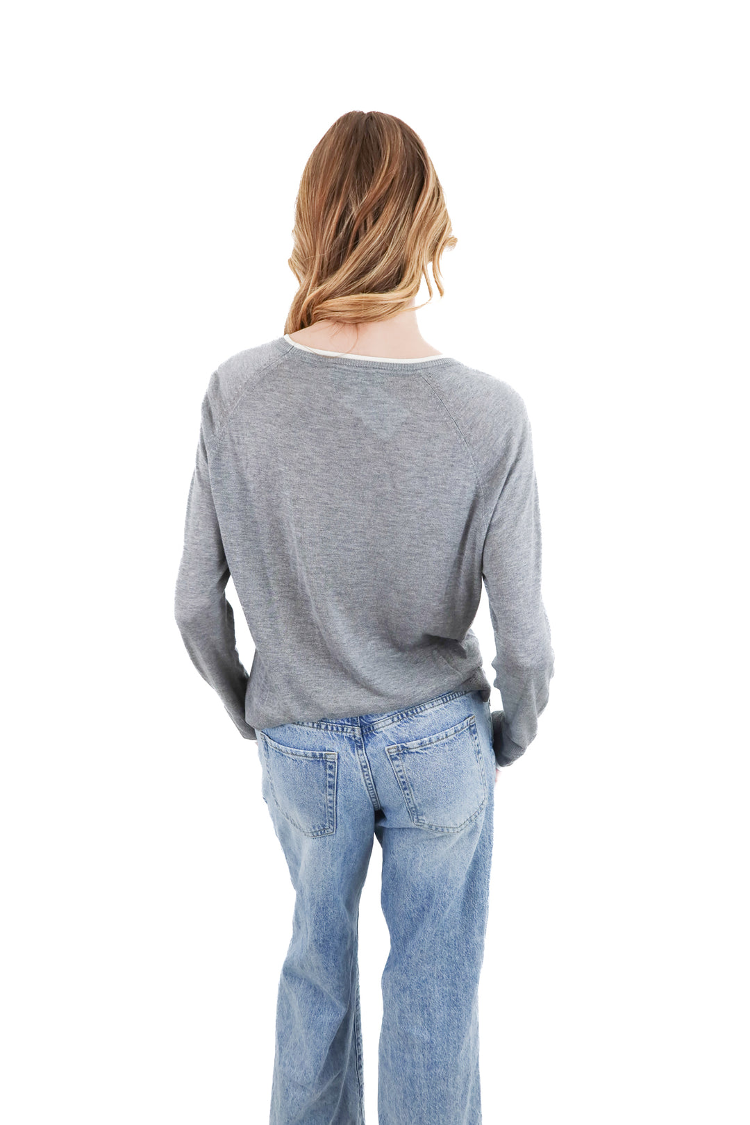 zara grey crewneck sweater (s; retail $59)