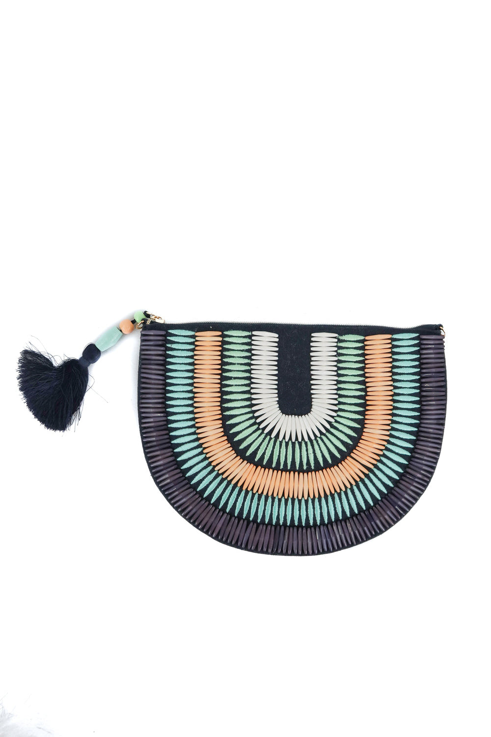 stella & dot beaded rainbow clutch