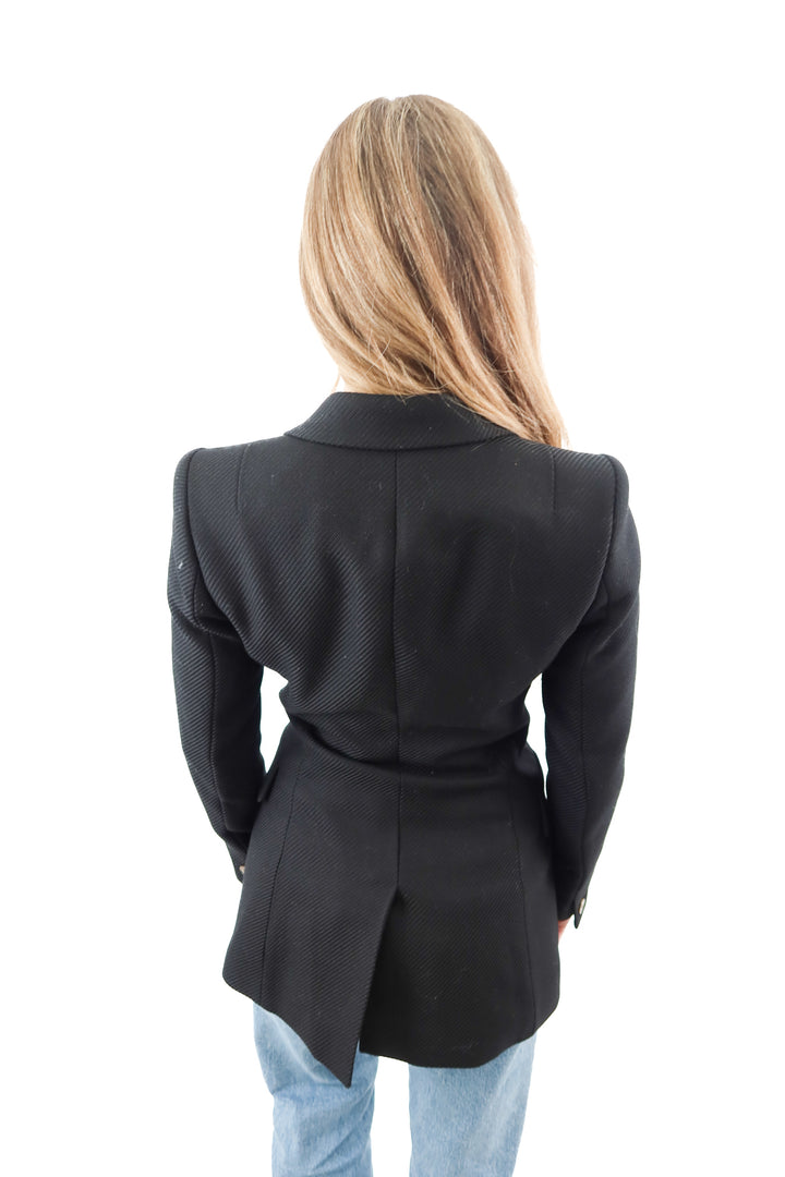 reiss black double breasted blazer (s; retail $495)