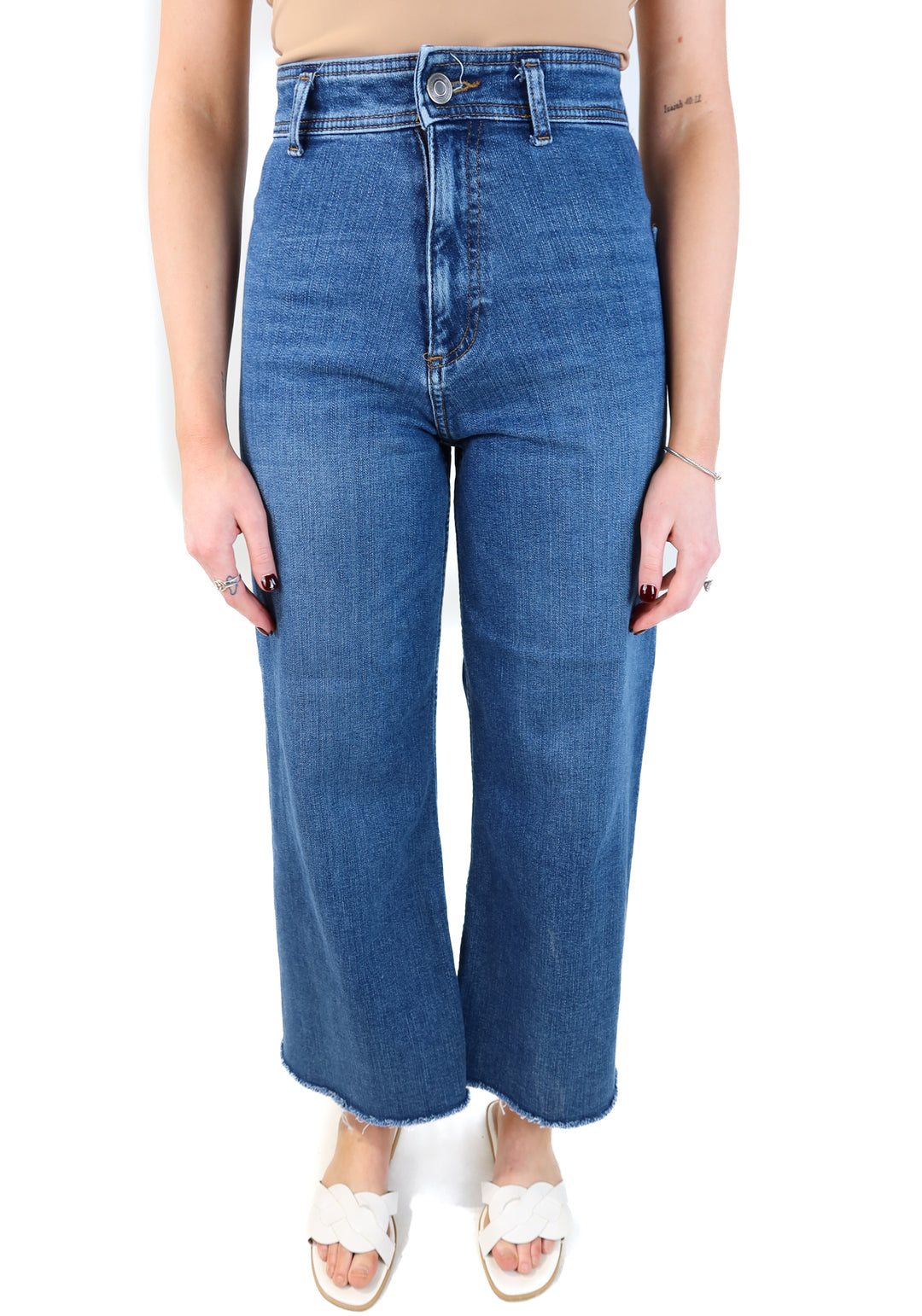 Zara Mid-wash Wide leg jeans (4)