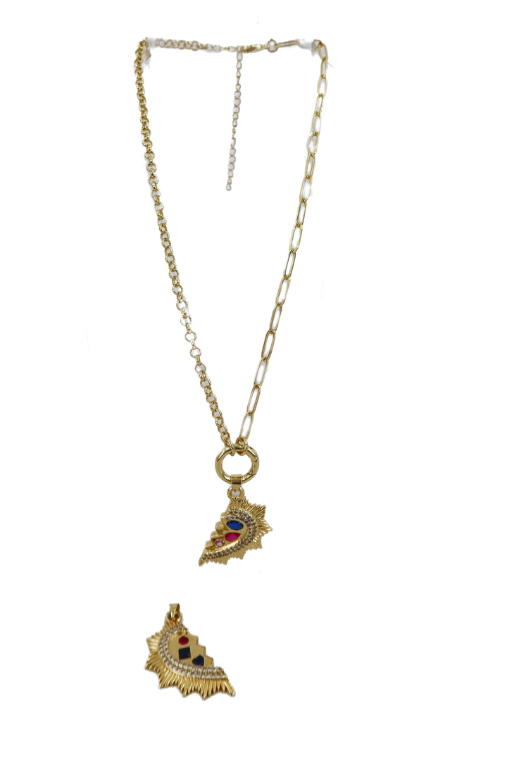 Gold BFF charm necklace with extra charm